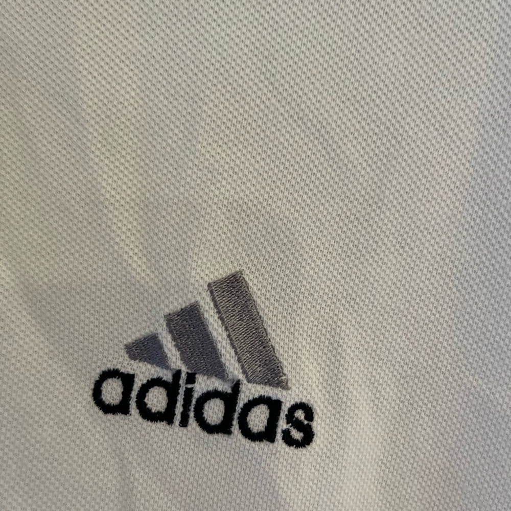 Adidas Men's Polo Shirt in White with Black Accents - Picture 2 of 3